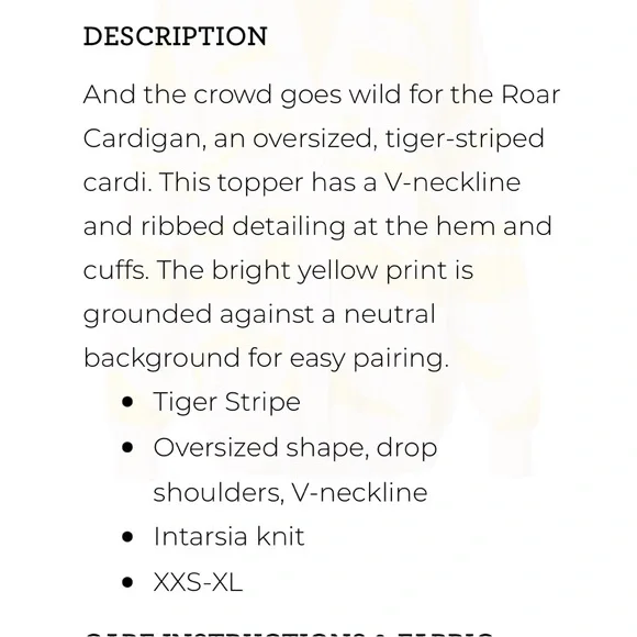 Cabi Roar Cardigan, Size Small, Yellow/Cream - Picture 9 of 10